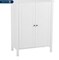 Free Standing White Wooden 2 Door Bathroom Cabinet Storage with 3 Shelves
